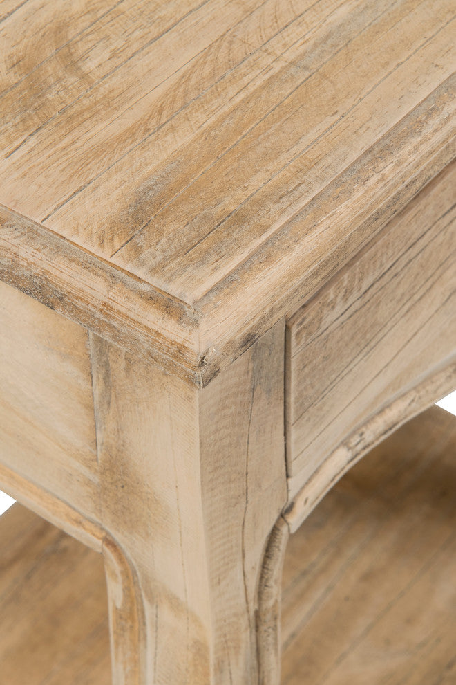 East at Main Bishop Brown Rectangular Rubberwood Accent Table