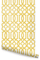 Avant Trellis Peel and Stick Vinyl Wallpaper, Custard Yellow, 24"w X 108"h