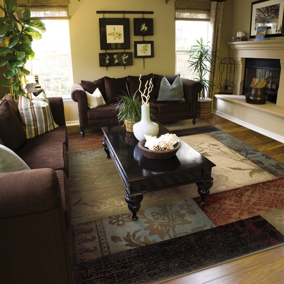 Harrison Geometric Beige and Green Rug, 10'x13'