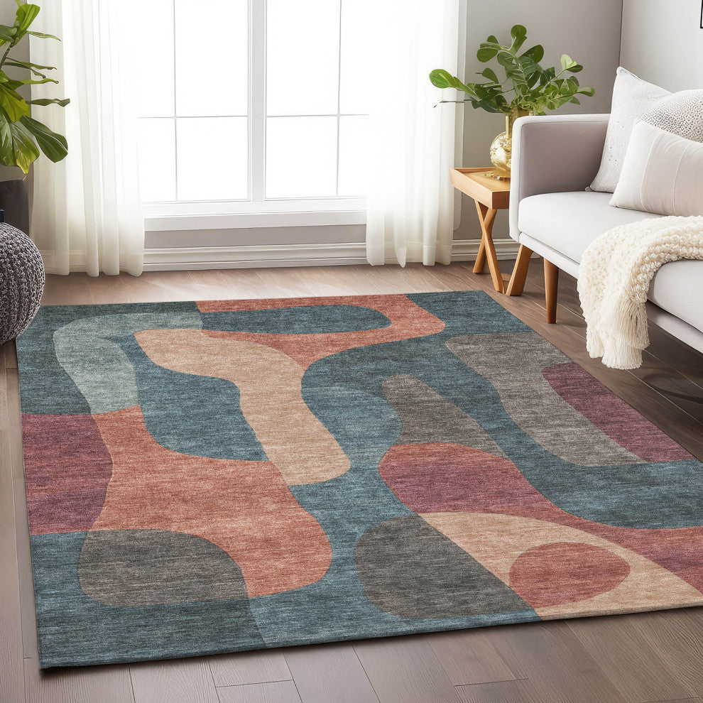 Machine Washable Indoor/Outdoor Chantille ACN1867 Sage 5' x 7'6" Rug
