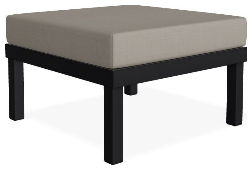 Larssen Cushion Deep Seating Outdoor Ottoman, Stone Linen/Black