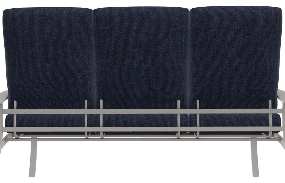 Belle Isle Cushion 3-Seat Outdoor Sofa, Indigo/Warm Gray