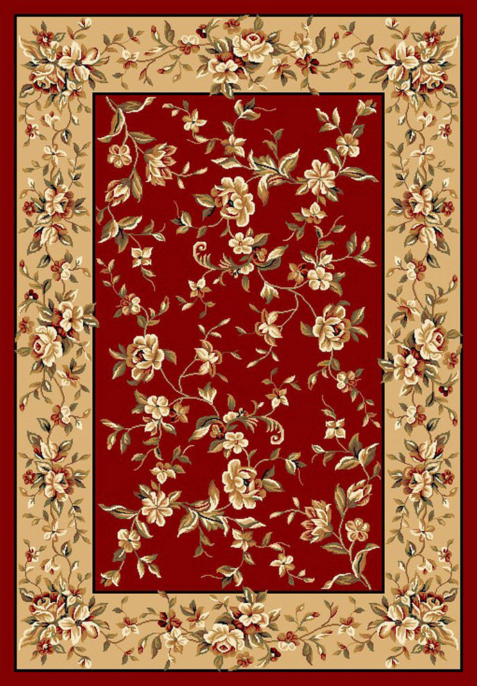 Cambridge 7337 Red, Beige Floral Delight, 3'3"x4'11"