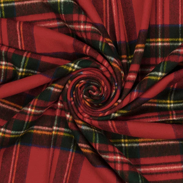 Prince of Scots Highland Tweed Merino Wool Throw, Royal Stewart