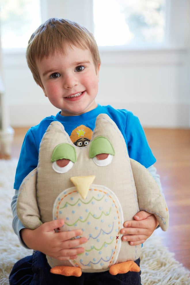 Baby Owl Shaped Toothfairy Pillow, Flax