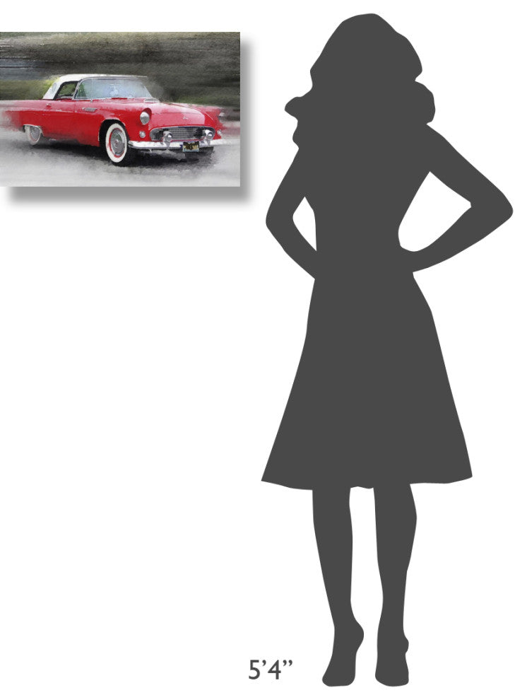 "1955 Ford Thunderbird Watercolor" Fine Art Print