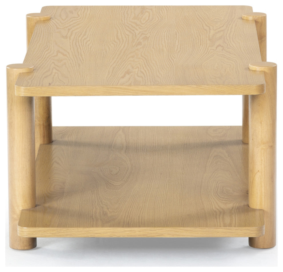 Safavieh Couture Edisyn 2 Shelf Wood Coffee Table, Natural
