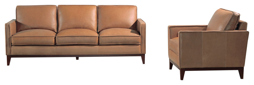 Divani Casa Naylor Modern Brown Italian Leather Split Chair