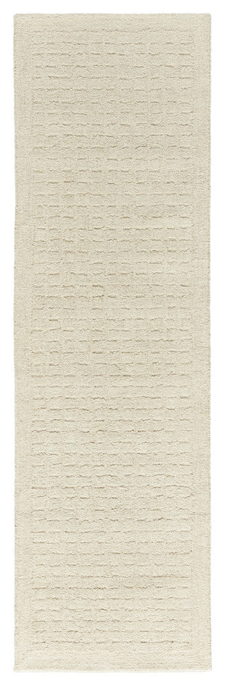 DKNY Pure Grids 2'3" x 7'6" Ivory Beige Contemporary Indoor Rug