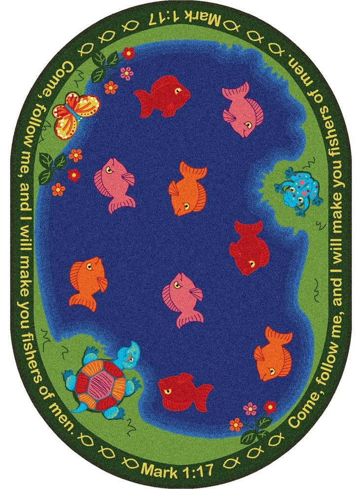 Kid Essentials Rug, Fishers of Men, 5'4"x7'8" Oval