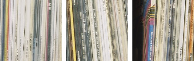 "Row Of Music Records, Germany" Canvas Art, 36"x12"x1.25"