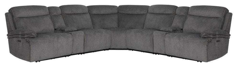 Parker Living Alpine 7 Piece Power Reclining Sectional, Airy Midnight