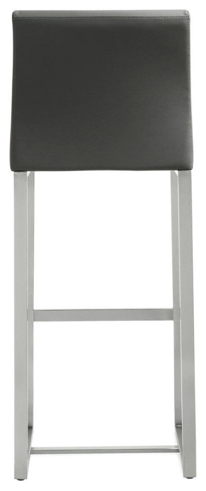 TOV Furniture Denmark Grey Stainless Steel Barstool (Set of 2)