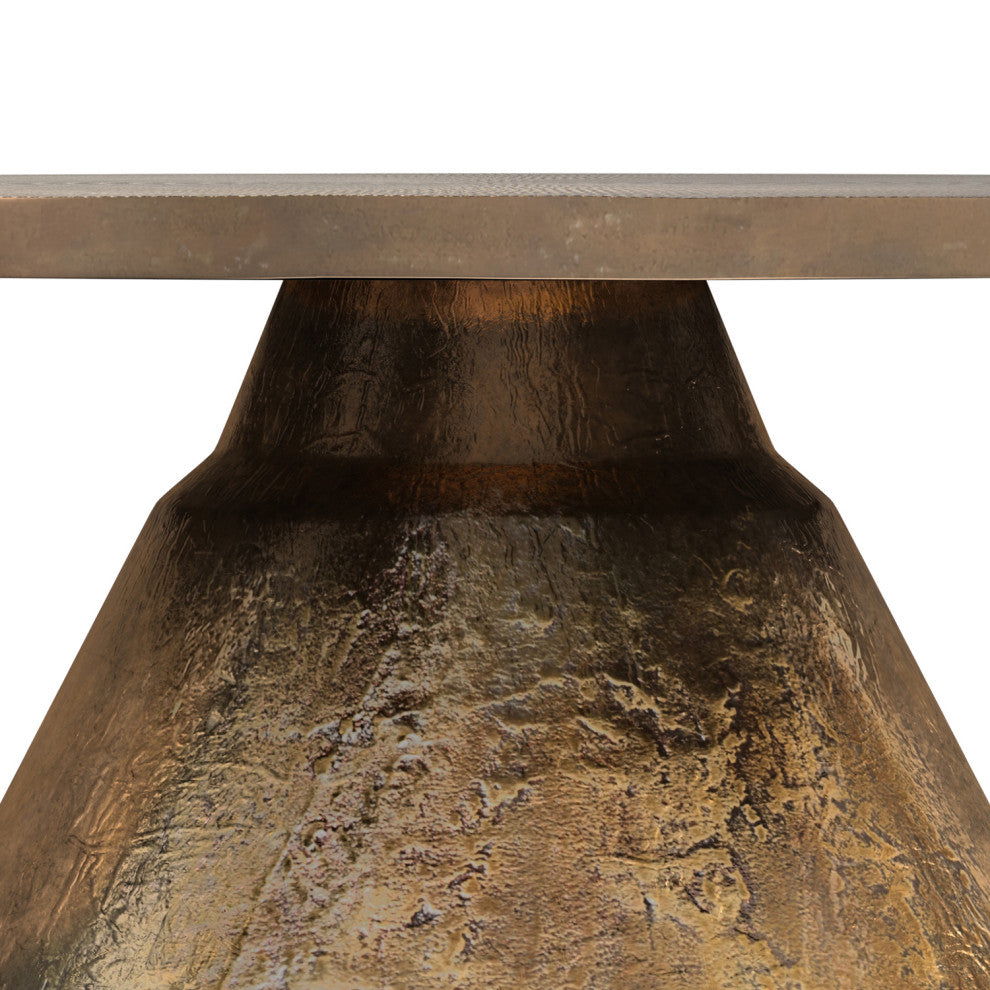 Michelle Cast Aluminum Coffee Table, Vintage Brass