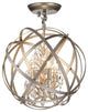 Chloe 4-light Globe Crystal Semi-Flush Mount