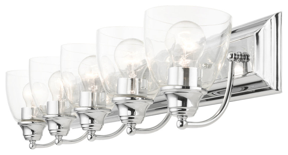 Polished Chrome Transitional, Colonial, Vanity Sconce