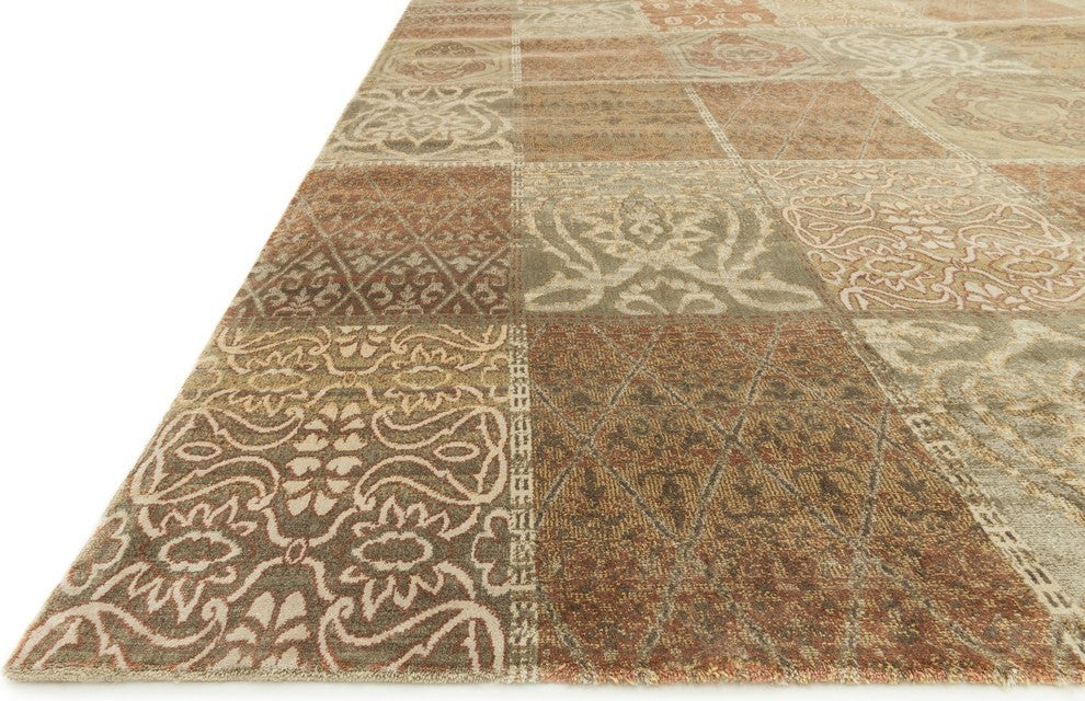 Loloi Nyla Viscose Area Rug, Cinnamon and Beige, 12'x15'