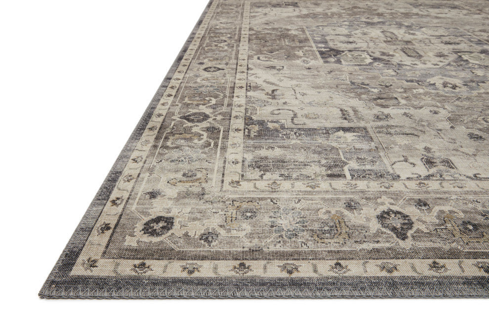 Loloi II Hathaway Printed Steel / Ivory Area Rug, 2'-6" X 7'-6"