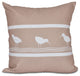 Birdwalk, Animal Print Pillow, Taupe And Beige, 16"x16"