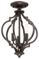 3-Light Semi-Flush Mount, Oil Rubbed Bronze