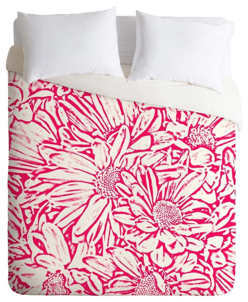 Deny Designs Lisa Argyropoulos Daisy Daisy In Bold Pink Duvet Cover - Lightweigh