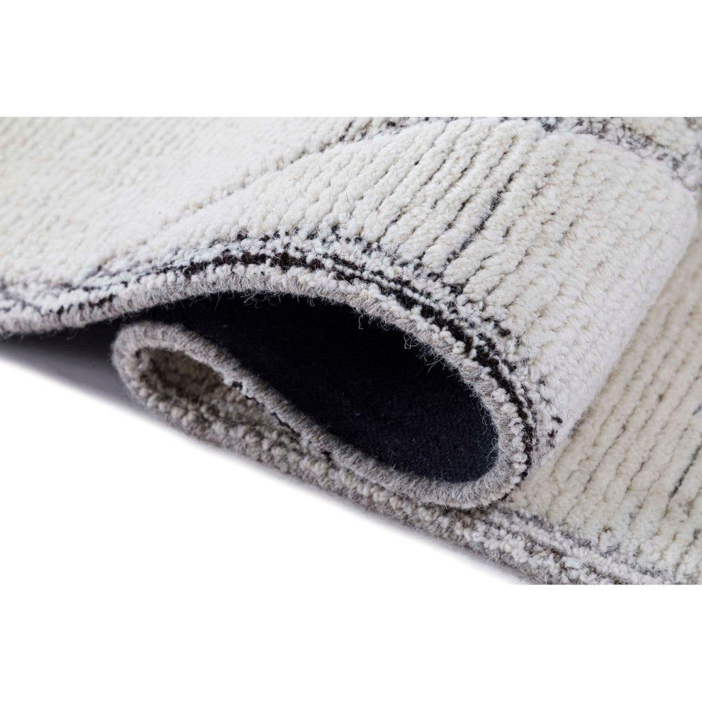 Meher Diamond Area Rug, Charcoal, 8'x10'