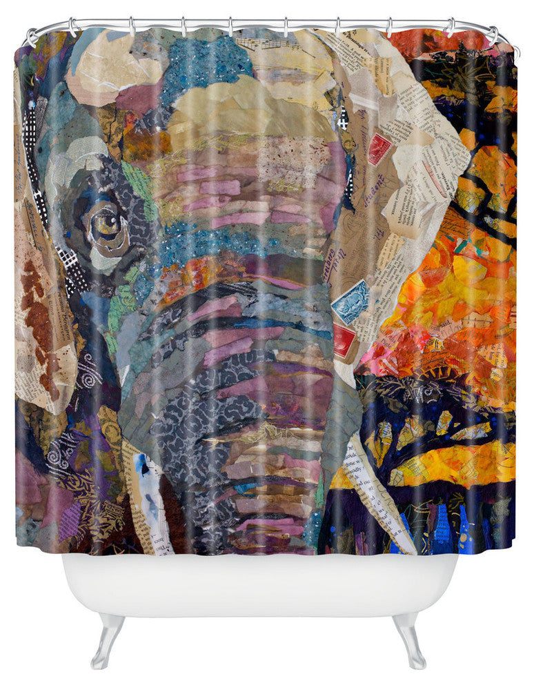 Elizabeth St Hilaire Nelson Elephant Shower Curtain