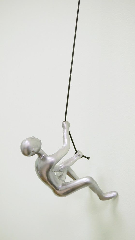 The Climbing Man Wall Art Sculpture, SILVER!!! Hanging Wall Art