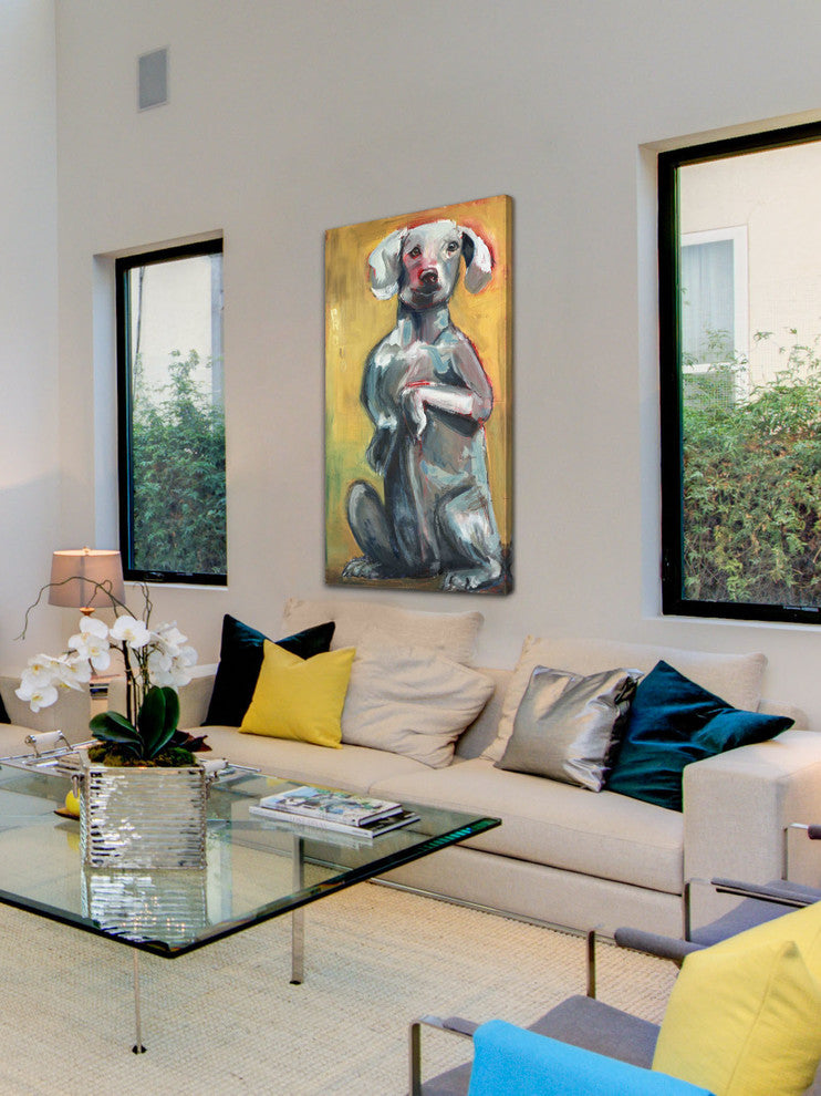 "Tall Dog" Painting Print on Canvas by Tori Campisi