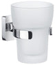 Ice Holder With Frosted Glass Tumbler, Polished Chrome