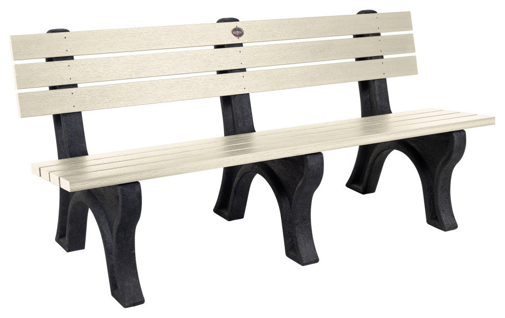 Aurora Traditional 6' Park Bench, Whitewash