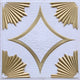 24"x24" D201 PVC Faux Tin Ceiling Tiles Fire Rated, Set of 6, White Matte/Gold