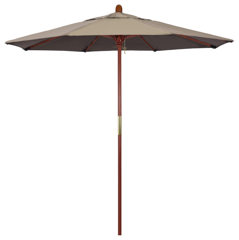 7.5' Wood Umbrella, Taupe