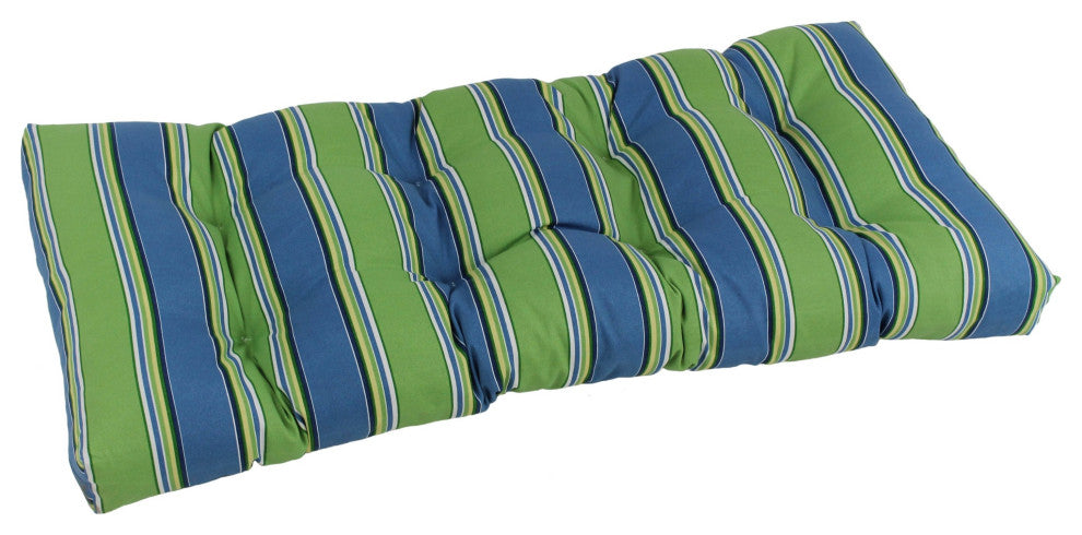 42"X19" Squared Patterned Polyester Tufted Loveseat Cushion, Haliwell Caribbean