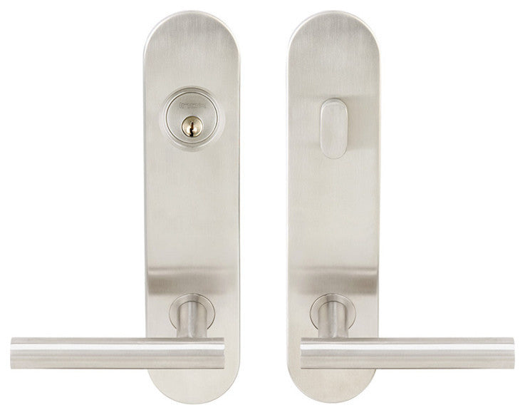 LA106 Copenhagen Lever, Tubular Dummy Entry WithDummy Cylinder, Bronze, LH
