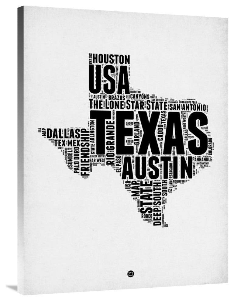 "Texas Word Cloud 2" Fine Art Print