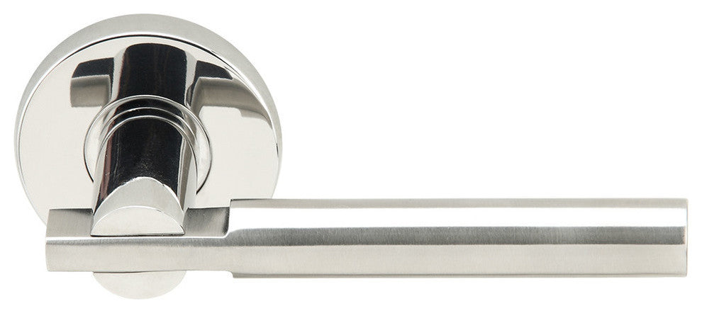 Sequoia Lever, Tubular Privacy, Polished Stainless Steel, 2-3/4" Backset