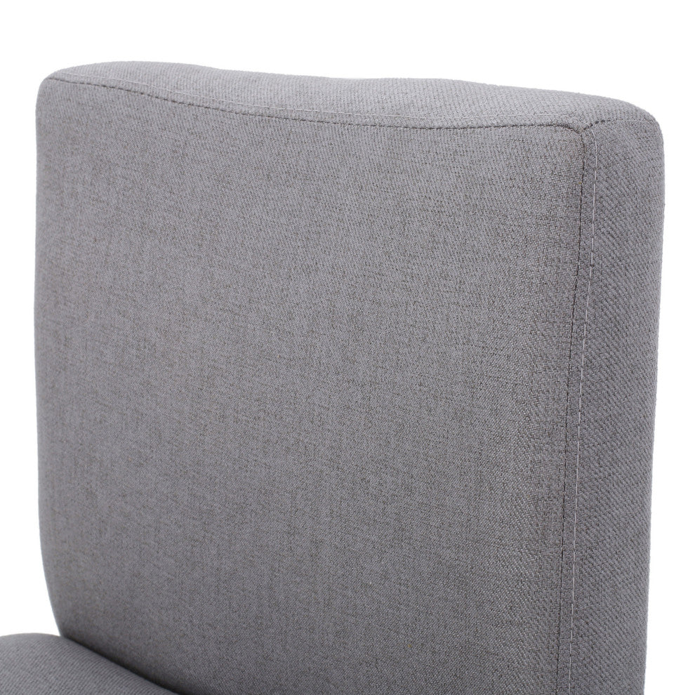 GDF Studio Ester Modern Fabric Barstool, Set of 2, Light Gray