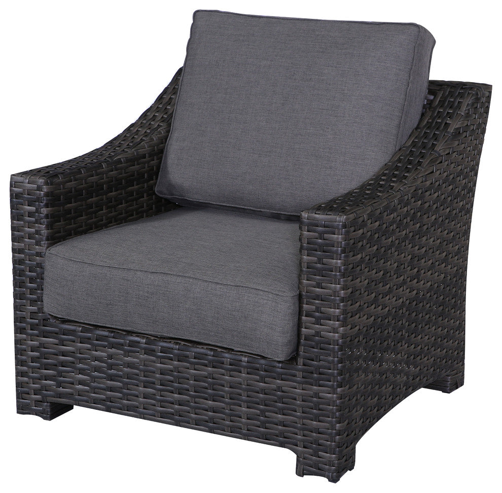 Bora Bora Wicker Rattan Club Chair with Olefin Cushion