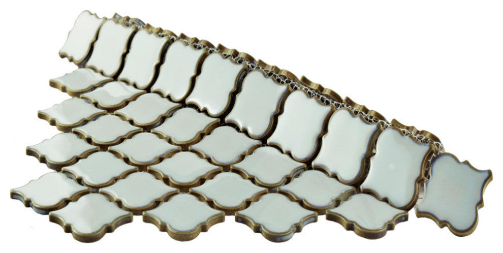 Hudson Tangier Mosaic Floor and Wall Tile, Silk White, Sample