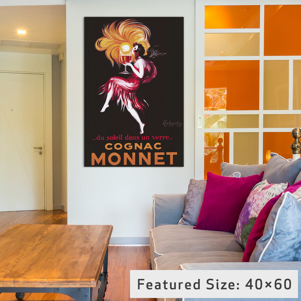"Cognac Monnet (Vintage)" by Leonetto Cappiello, 40x26x1.5"