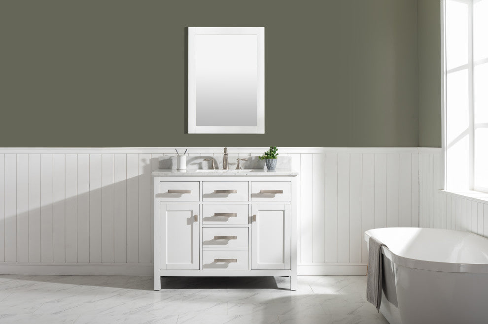 Valentino 42" Single Vanity, White
