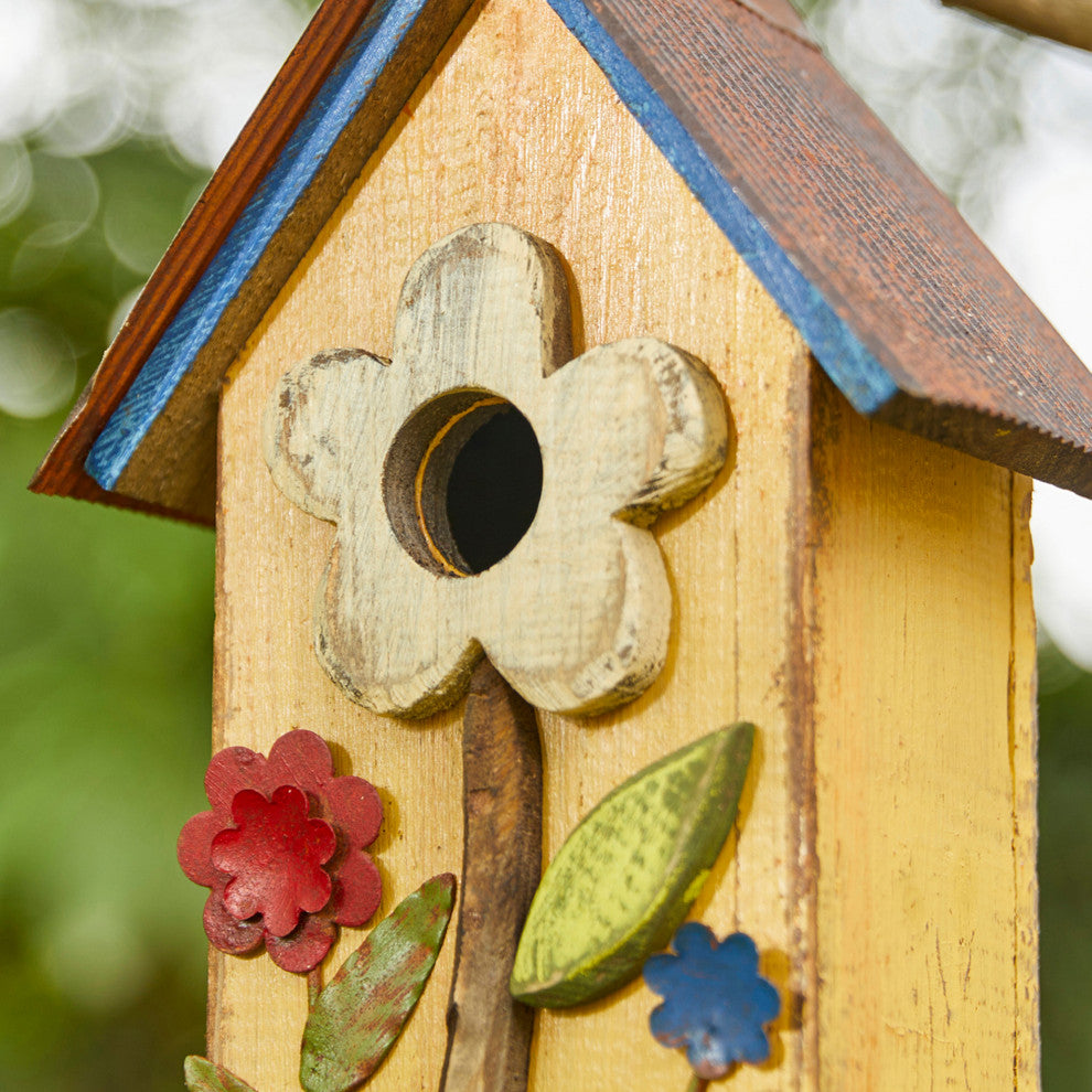 Decorative Wooden Rustic Multi-Functional Hanging Hand-Painted Birdhouse