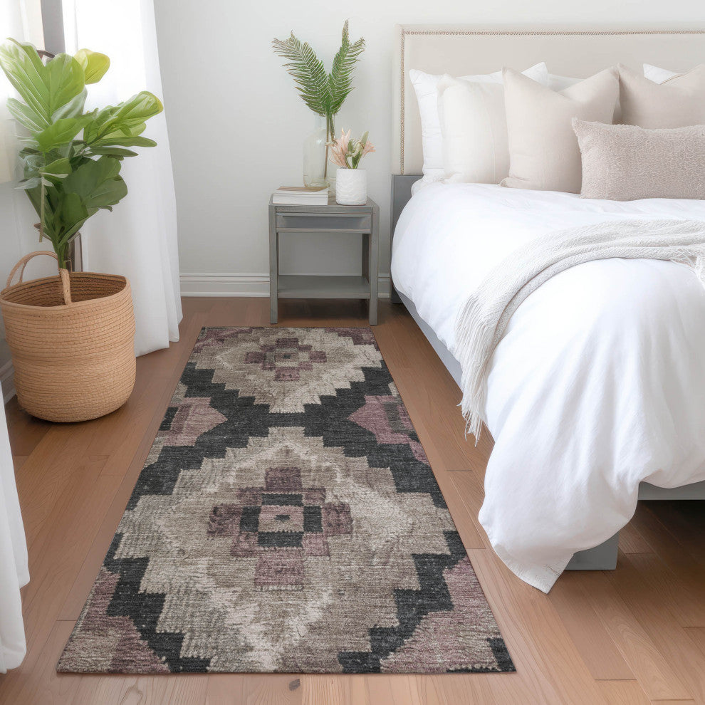 Machine Washable Indoor/Outdoor Chantille ACN1894 Taupe 2'3" x 7'6" Runner Rug