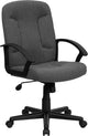 Mid-Back Fabric Executive Swivel Office Chair with Nylon Arms, Gray