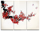 "Floral Winter Sweet" Digital Glossy Metal Wall Art, 3 Panels, 36"x28"