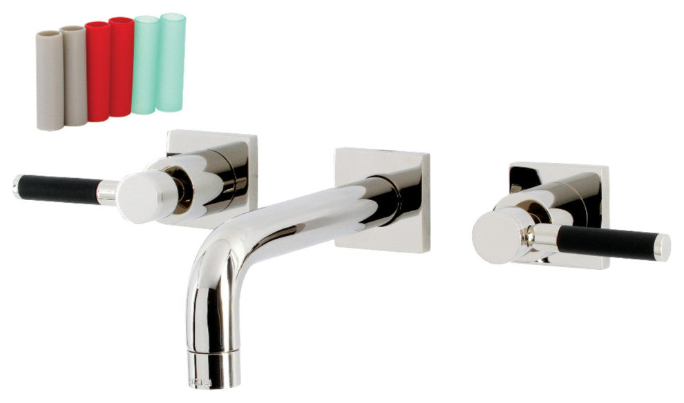 Kingston Brass KS6126DKL Two-Handle Wall Mount Bathroom Faucet, Polished Nickel