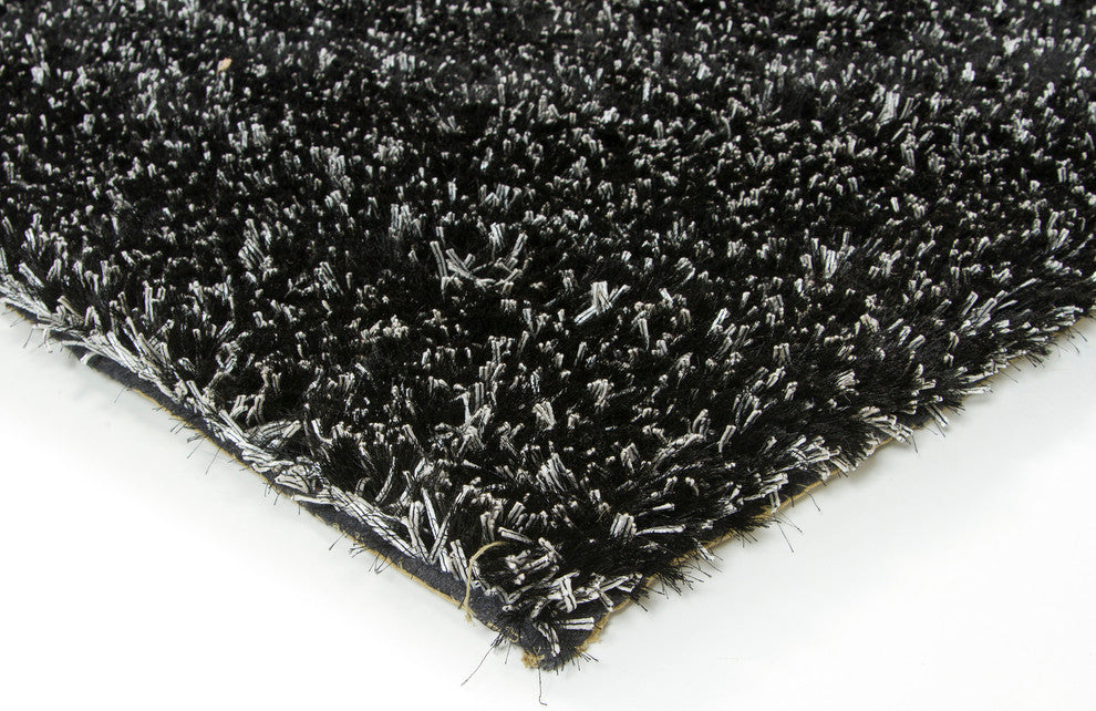 Dior Contemporary Area Rug, Black and White, 9'x13' Rectangle