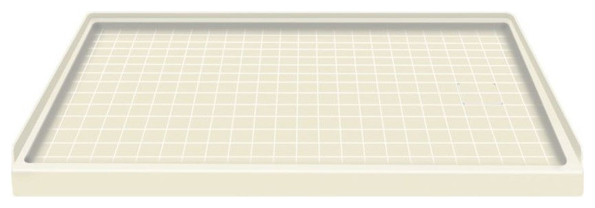 60"x32" Solid Surface Right-Hand Shower Base, Biscuit