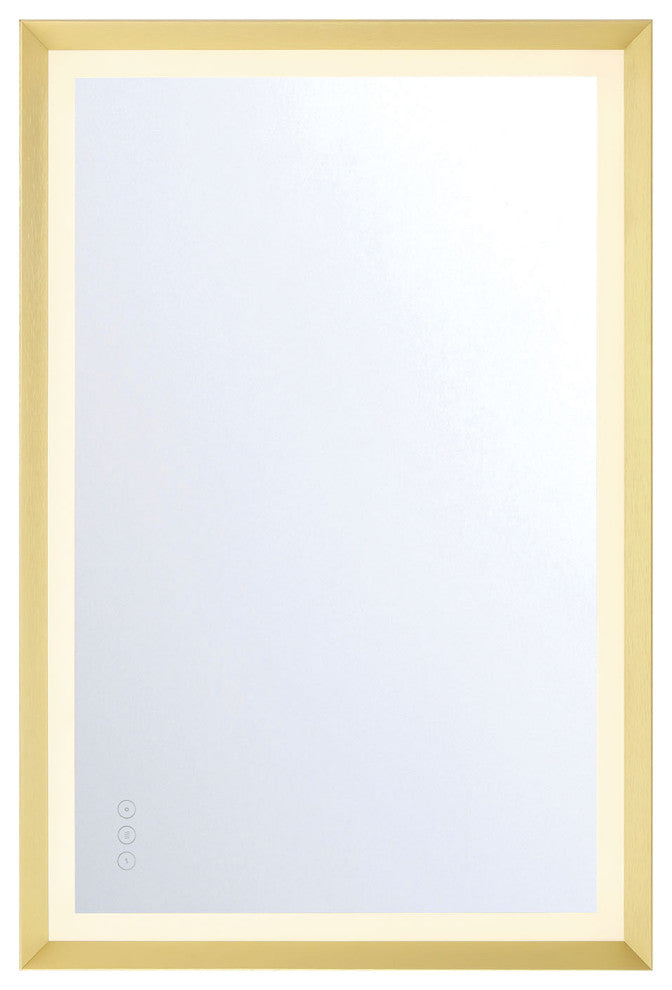 Artell Rectangular Mirror - 24" x 36", Brushed Gold